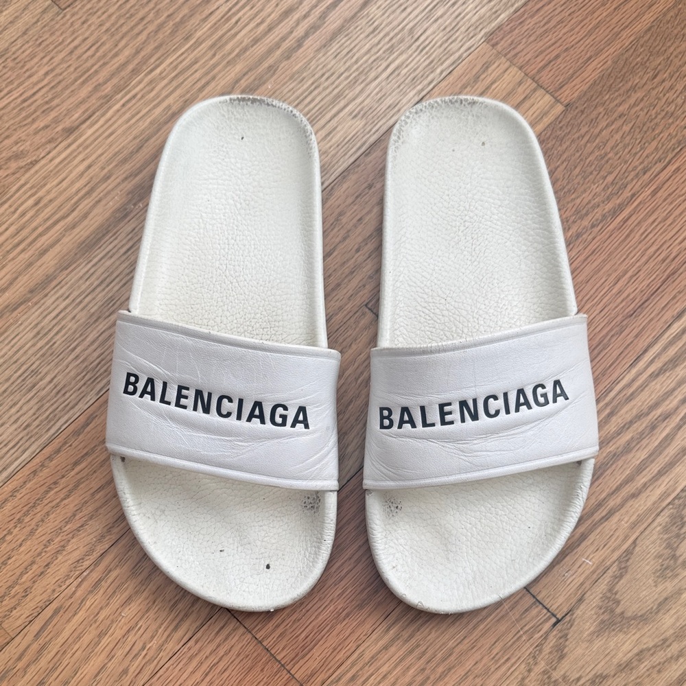 Balenciaga Leather Slide Sandals